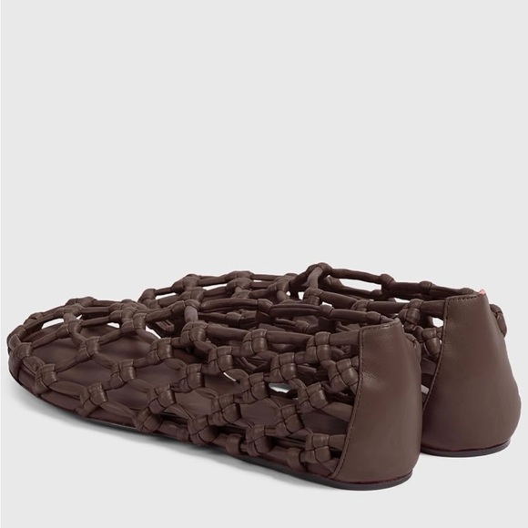 Fisherman Woven Brown Faux Leather Jelly Flats Size 7 - Picture 5 of 5